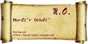 Morár Orbó névjegykártya